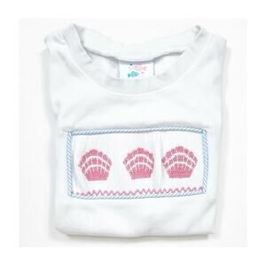 Stitchy Fish Shell Smocked Short Sleeve Shirt